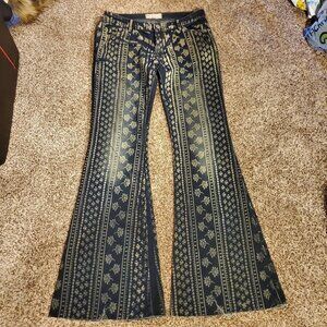 Free People floral denim flares